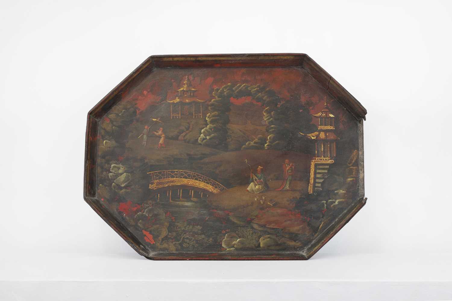 Lot 56 - A Regency lacquered and parcel-gilt tray