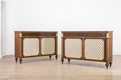 Lot 166 - A pair of Regency-style side cabinets