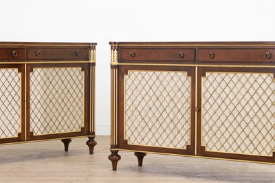 Lot 166 - A pair of Regency-style side cabinets