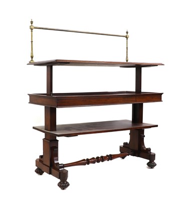 Lot 448 - A William IV mahogany three tier metamorphic buffet table