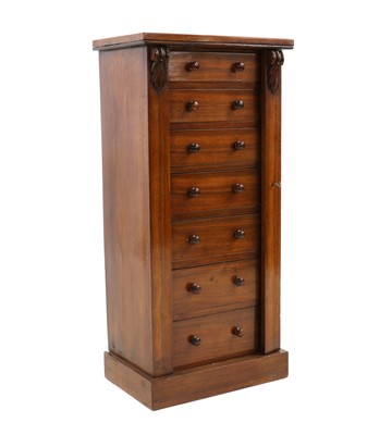 Lot 462 - A Victorian walnut Wellington chest