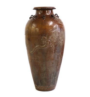 Lot 130 - A large Chinese martaban jar