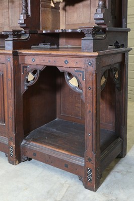 Lot 5 - A French Gothic oak open bookcase