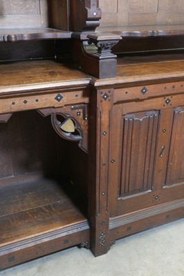 Lot 5 - A French Gothic oak open bookcase