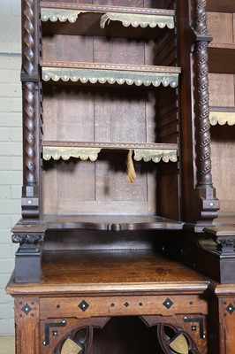 Lot 5 - A French Gothic oak open bookcase