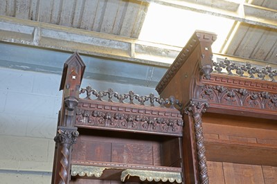 Lot 5 - A French Gothic oak open bookcase