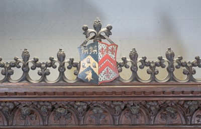 Lot 5 - A French Gothic oak open bookcase