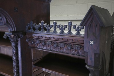 Lot 5 - A French Gothic oak open bookcase