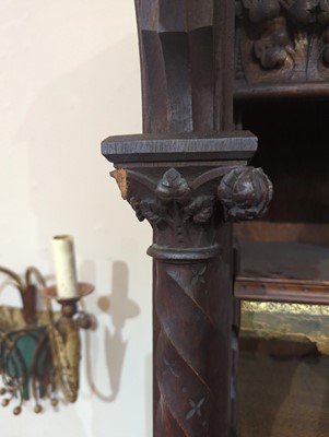 Lot 5 - A French Gothic oak open bookcase
