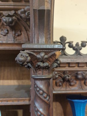 Lot 5 - A French Gothic oak open bookcase