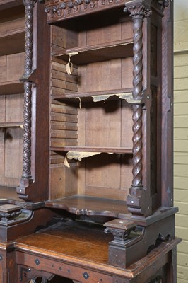 Lot 5 - A French Gothic oak open bookcase
