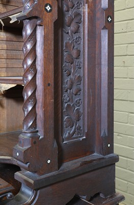 Lot 5 - A French Gothic oak open bookcase