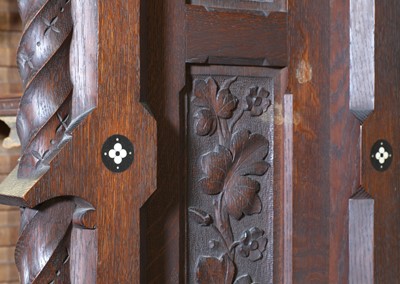 Lot 5 - A French Gothic oak open bookcase
