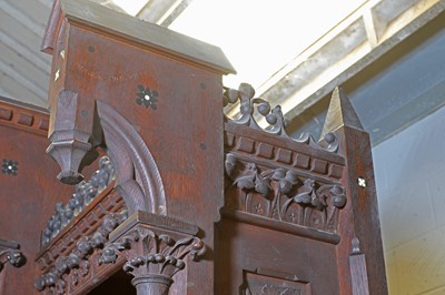 Lot 5 - A French Gothic oak open bookcase