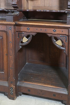 Lot 5 - A French Gothic oak open bookcase