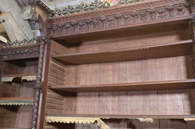 Lot 5 - A French Gothic oak open bookcase