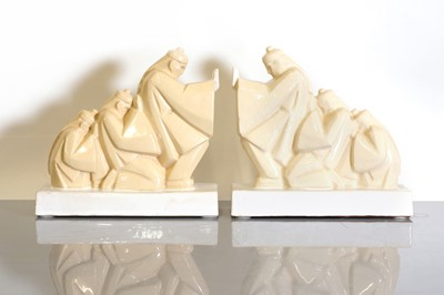 Lot 185 - A pair of French Art Deco ceramic bookends