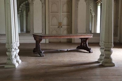 Lot 219 - ☘ A William IV oak library table in the manner of Richard Bridgens