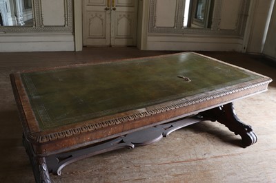 Lot 219 - ☘ A William IV oak library table in the manner of Richard Bridgens