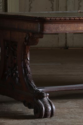 Lot 219 - ☘ A William IV oak library table in the manner of Richard Bridgens