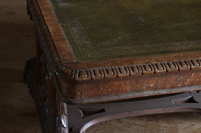 Lot 219 - ☘ A William IV oak library table in the manner of Richard Bridgens