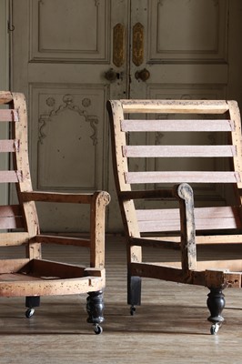 Lot 40 - A matched pair of Victorian armchair frames