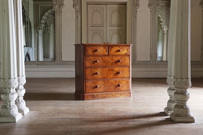 Lot 294 - ☘ A Victorian figured walnut chest of drawers