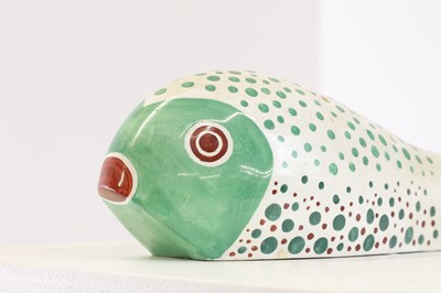 Lot 410 - A glazed pottery fish