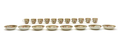 Lot 141 - A part set of Canton tea cups and saucers