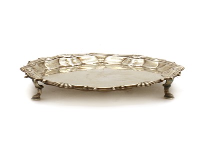 Lot 77 - A George II silver card tray