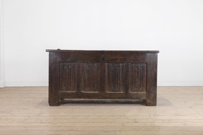 Lot 434 - A Henry VIII joined oak linenfold chest