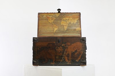 Lot 387 - A painted wooden and studded box once belonging to Judith Ackland (1892-1971)