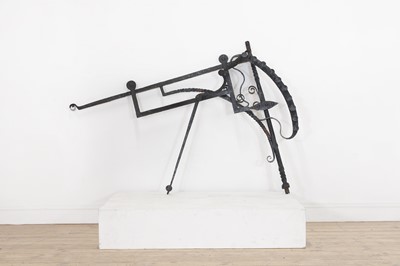 Lot 384 - A wrought-iron chimney crane