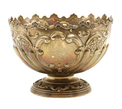 Lot 63 - A large silver punch bowl