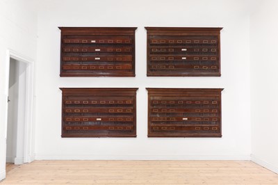 Lot 470 - A set of four oak Royal Navy letter racks