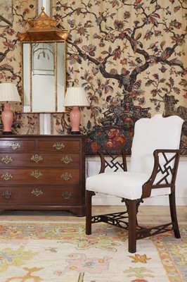 Lot 176 - A George III-style mahogany cockpen elbow chair
