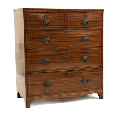 Lot 404 - An Edwardian satinwood and mahogany chest