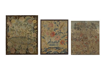 Lot 415 - A group of three needlework pictures