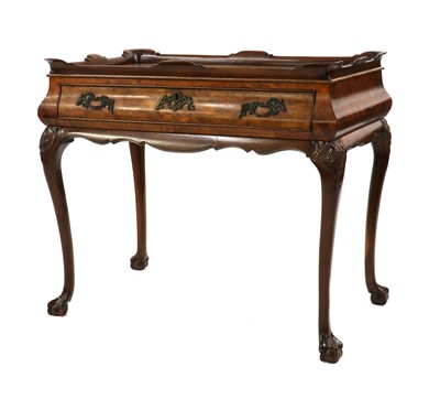 Lot 456 - A George II style burr walnut and walnut silver table
