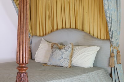 Lot 198 - A maple four-poster bed in the manner of Gillows