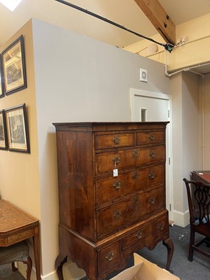 Lot 84 - A George I walnut and marquetry chest on stand
