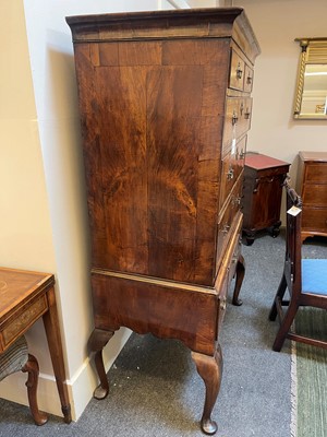 Lot 84 - A George I walnut and marquetry chest on stand