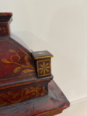Lot 163 - A George II scarlet and gilt-japanned longcase clock