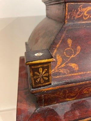 Lot 163 - A George II scarlet and gilt-japanned longcase clock
