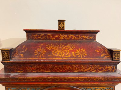 Lot 163 - A George II scarlet and gilt-japanned longcase clock