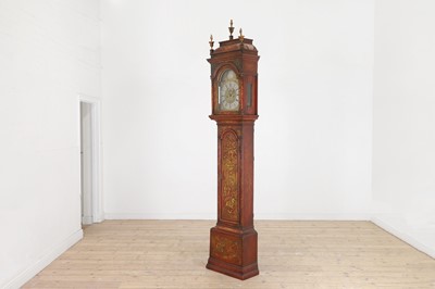 Lot 163 - A George II scarlet and gilt-japanned longcase clock