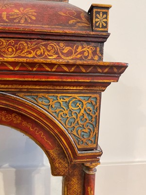 Lot 163 - A George II scarlet and gilt-japanned longcase clock