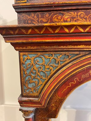 Lot 163 - A George II scarlet and gilt-japanned longcase clock