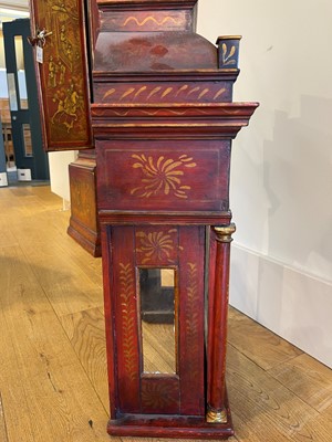 Lot 163 - A George II scarlet and gilt-japanned longcase clock