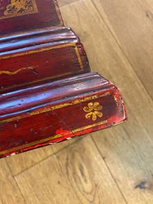 Lot 163 - A George II scarlet and gilt-japanned longcase clock